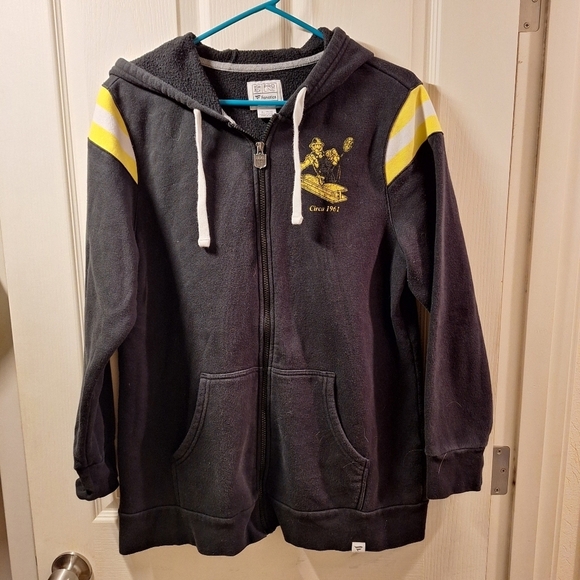 Vintage XL Pittsburg Steelers Black and Gold Zipper Sweatshirt - Picture 1 of 8